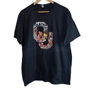 Oklahoma University History OU T-Shirt Mens XL Black Boomer Sooner Nation Retro